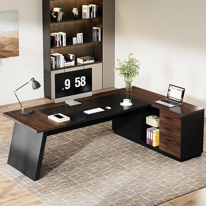 Tribesigns 78" L-Shaped Executive Desk, Large Office Desk - Image 5