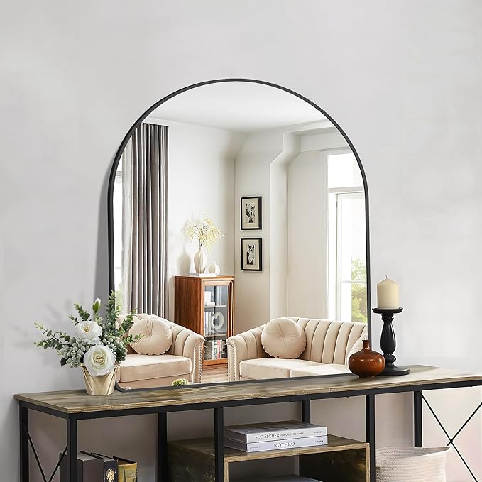 FORBATH Arched Mirror 36x40 Inch, Hanging or Leaning Against Wall - Image 3