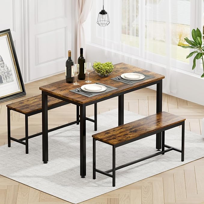 Rovibek 43" Dining Table Set for 4, Modern Space Saving Kitchen Breakfast Table by Rovibek