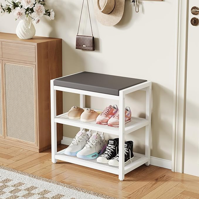 Small Shoe Bench Shoe Rack Storage Bench Entryway Bench Shoe Shelf - Image 2