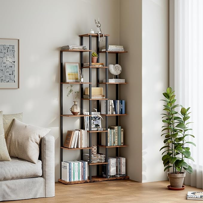 Bookshelf，Small Bookcase for Small Space，6-Tier Bookshelf for Living Room by DGSANDGPuttheCustomerFirst