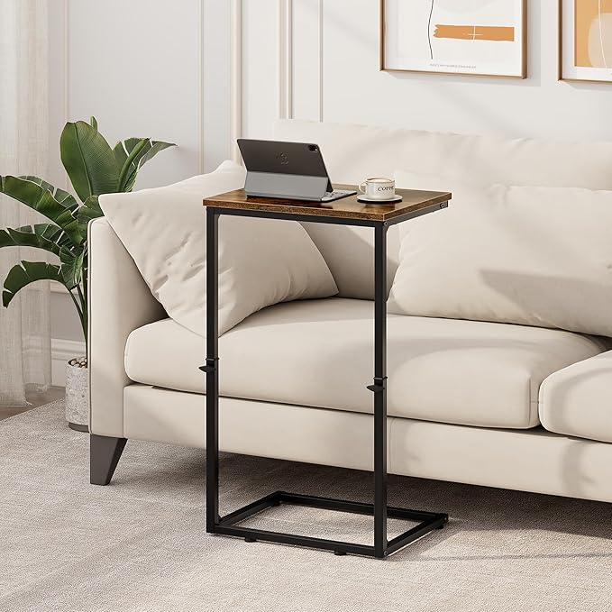 Vagusicc C Shaped End Table for Couch, 33.2'' Tall C Table Adjustable Height - Image 2