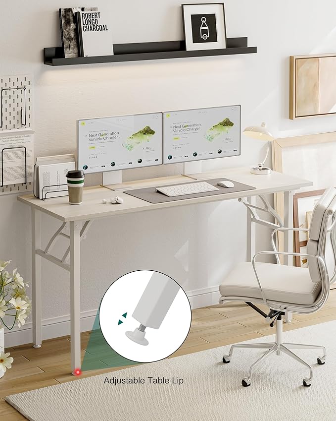Frylr Small Folding Computer Desk – Portable 55.1 Inch Foldable Laptop Table - Image 7