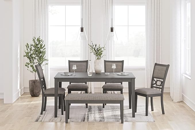 Signature Design by Ashley Wrenning Modern Diamond Patterned Dining Table - Image 14