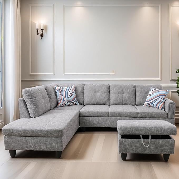 L Shaped Sectional Couches for Living Room, Modern Modular Sectional Sofa by FONTOI