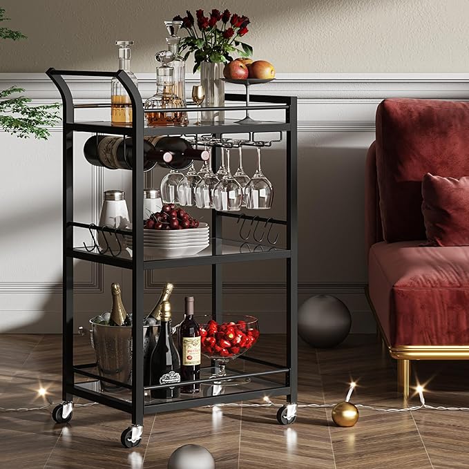 TUTOTAK Bar Cart, Home Bar Serving Cart - Image 7
