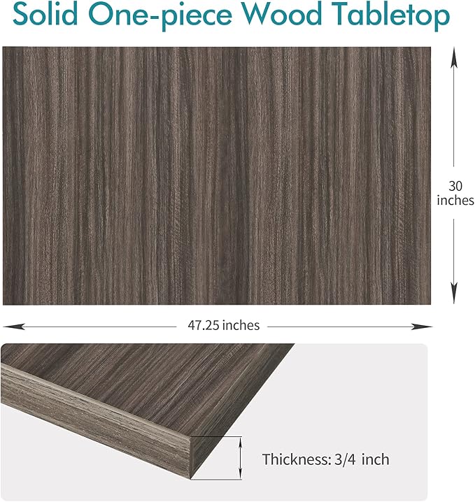 Kaboon Universal Tabletop 47.25"x30", Solid One-Piece Melamine Table Top - Image 3