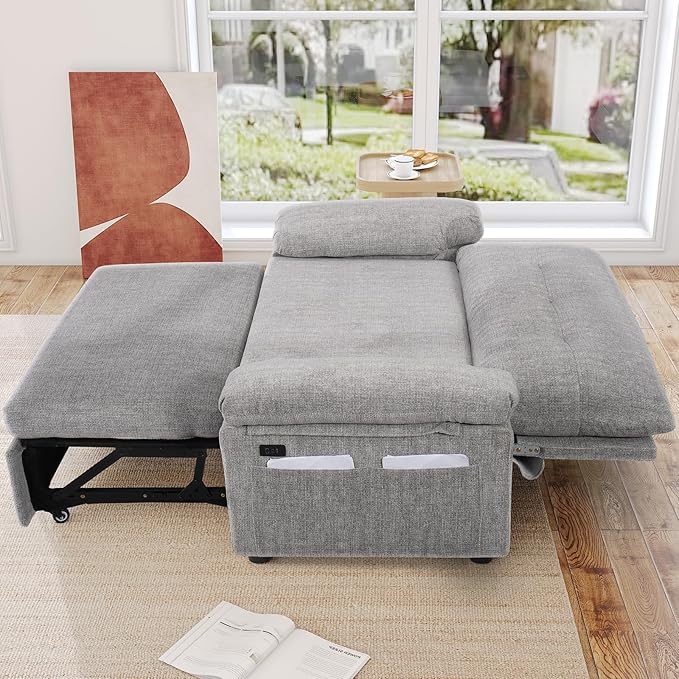 Vipbear 58" Convertible Sofa Bed, 3-in-1 Pull Out Sleeper Sofa - Image 8