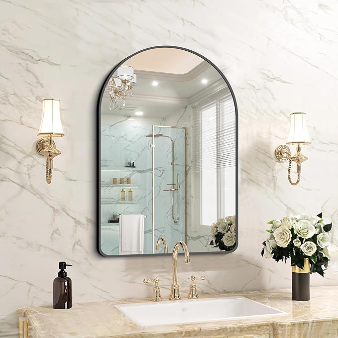 FORBATH Arched Bathroom Mirror 20x28 Inch, Bathroom Mirror Wall Mounted Modern by FORBATH