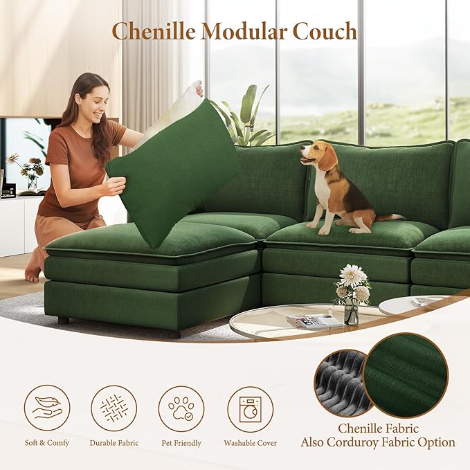 Vesgantti Large Modular Sectional Sofa, Big Comfy Cloud Couch - Image 6