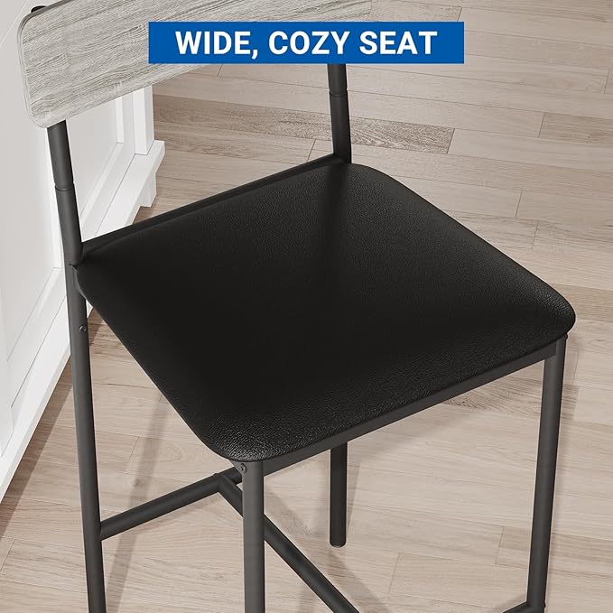 GarveeHome Bar Stools Set of 4, Upholstered Counter Height Bar Stools - Image 6