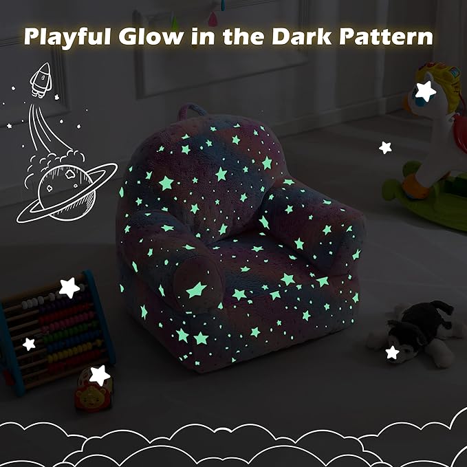 Toddler Chair, Glow in The Dark Kids Sofa Bean Bag Chair - Image 4