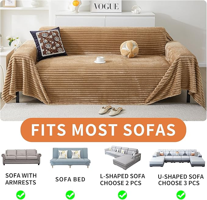 HAOMAIJIA Faux Fur Sofa Covers Couch Covers - Image 6