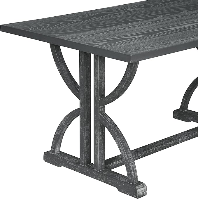 SogesPower 6-Piece Dining Table Set, Rectangular Farmhouse Kitchen Dining Table - Image 8