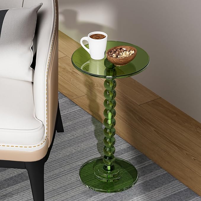 Acrylic Side Table, End Table Round Top - Image 5