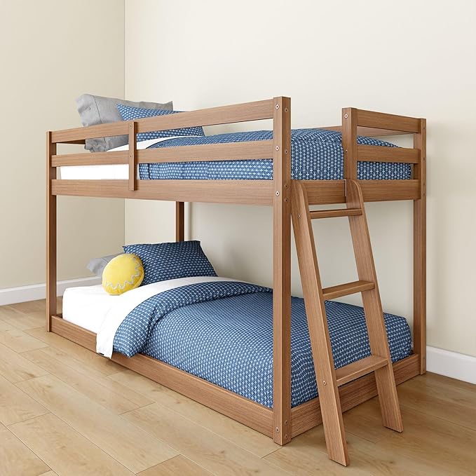 Grain & Grove Bear Twin Over Twin Bunk Bed, Low Bunk Bed Frame by GrainGrove