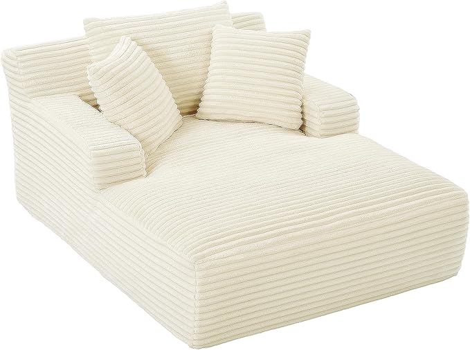 Oversized Chaise Daybed Lounge Sleeper Chair Sofa Bed Indoor, Fluffy Corduroy - Image 6
