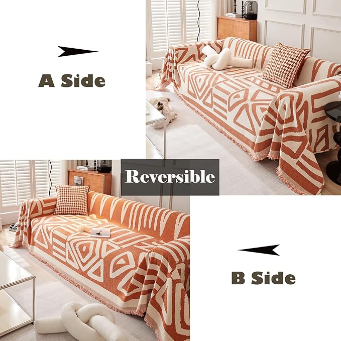 VM VOUGEMARKET Orange Sofa Cover - Image 4