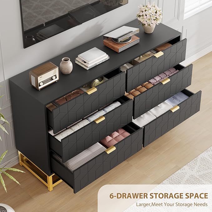 Dresser for Bedroom, 53.5" Large Dresser Organizer, 6 Drawer - Image 6
