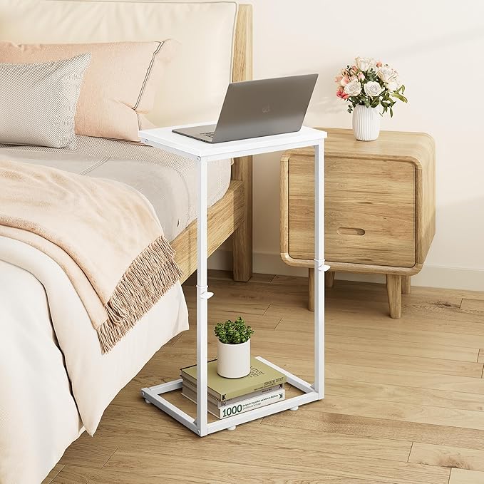 Vagusicc C Shaped End Table for Couch, 33.2'' Extra Tall C Table Adjustable - Image 7