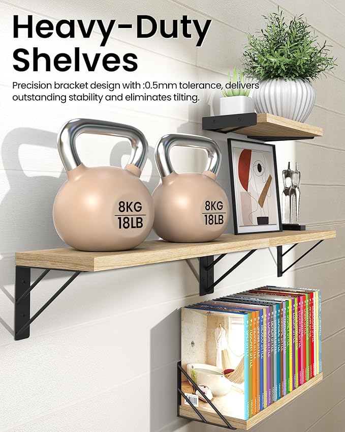 BAYKA Wall Shelves for Bedroom Decor, Floating Wall Shelves for Living Room - Image 6