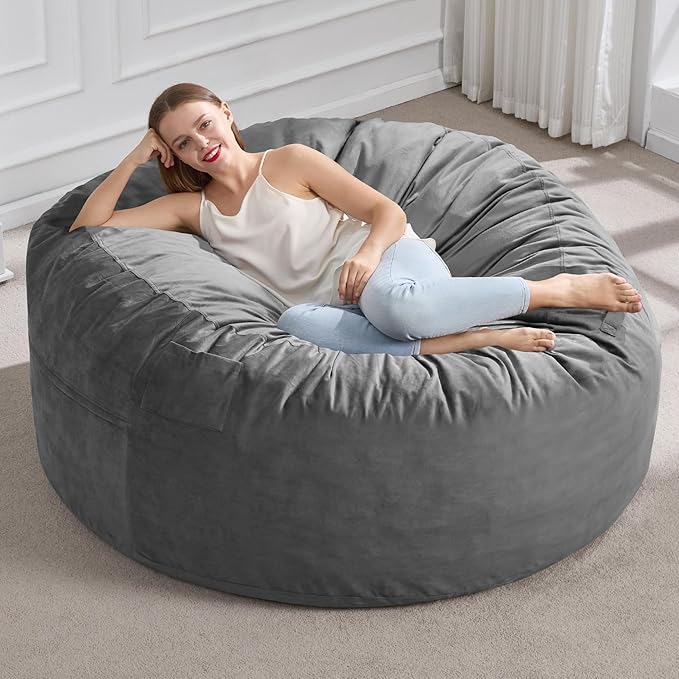 Hobestluk 5FT Bean Bag Chair Giant Bean Bag Chairs by YourHomeDeservesMore