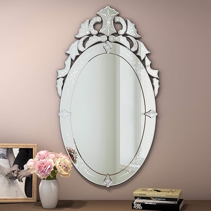 KOHROS Oval Bathroom Mirror 42" x 24" Venetian Mirror - Image 4