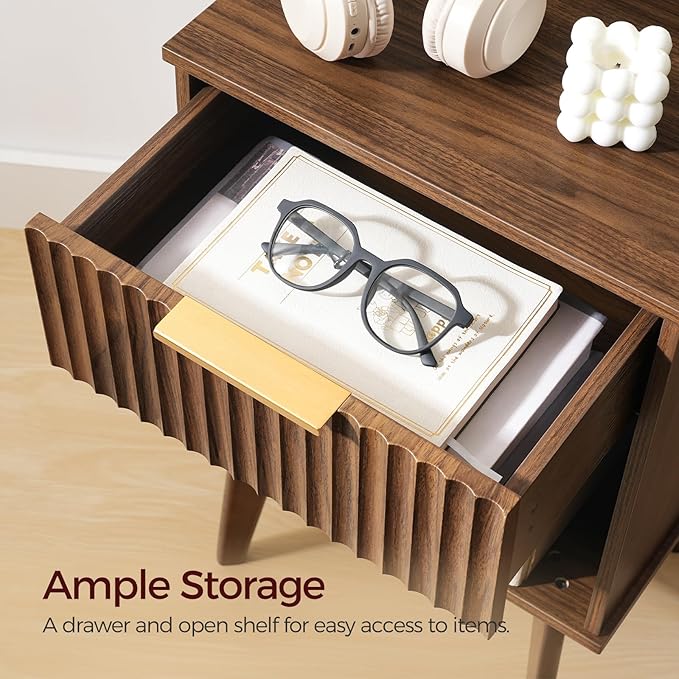 End Table, Fluted Night Stand, Modern Side Table, Bedside Table - Image 4