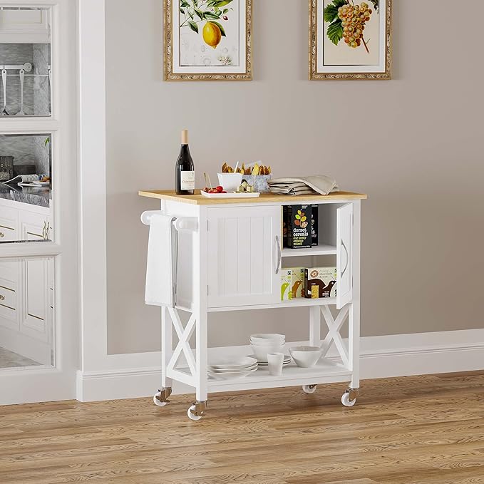 Spirich Kitchen Island on Wheels, Rolling Kitchen Cart - Image 2