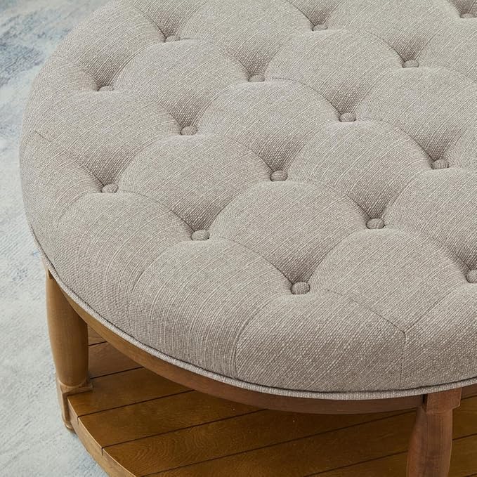 24KF Upholstered Round Coffee Table - Image 5
