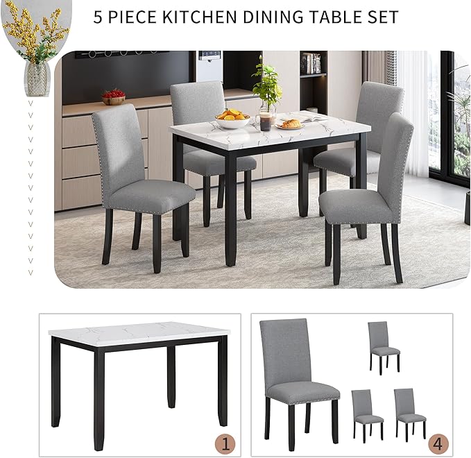 Ball & Cast 5 Piece Dining Table Set - Image 5