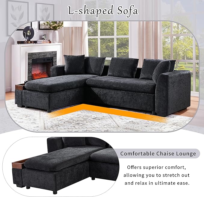 Merax 93.7" L-Shaped Sectional Sofa - Image 4