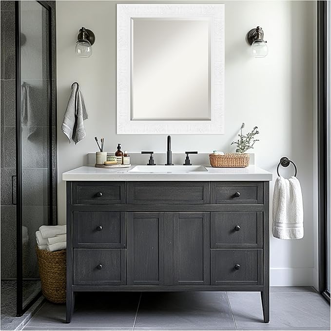 Amanti Art White Bathroom Mirror - Image 6