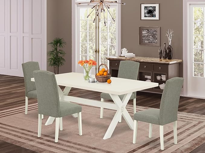 East West Furniture X027EN206-5 5 Piece Dining Table Set - Image 2