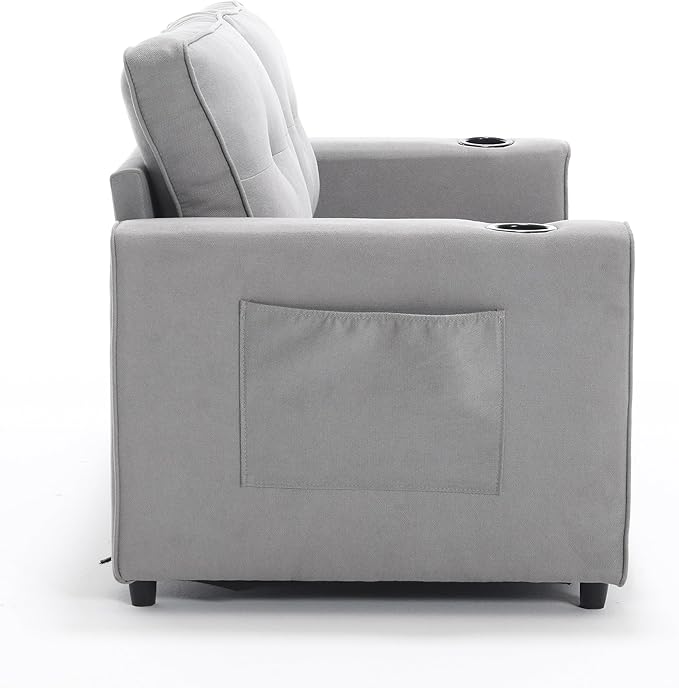 ERYE Modern Upholstered Loveseat Sofa Foldable Convertible Floor Sofabed - Image 4