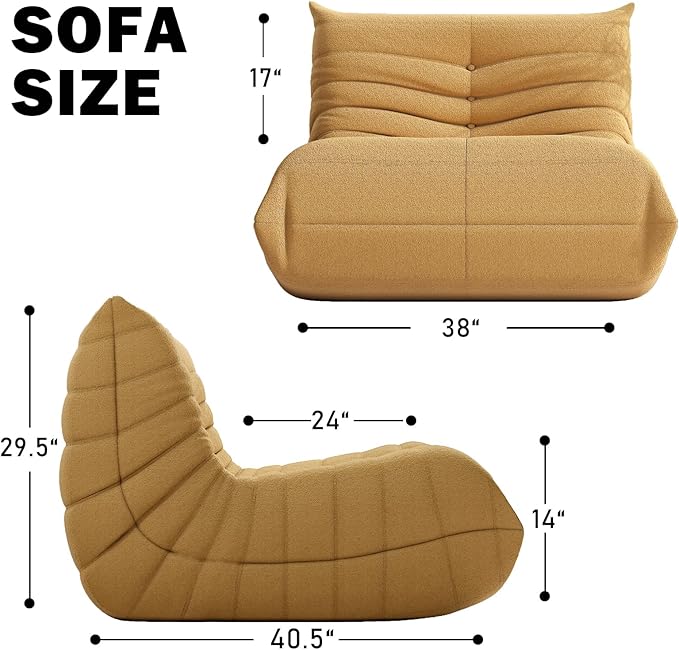 Bean Bag Chair, Memory Foam Bean Bag Sofa Large Bean Bag Chair - Image 2