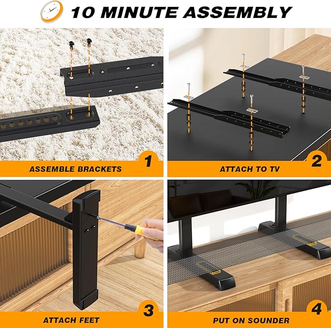 5Rcom Universal TV Stand, Large TV Legs - Image 7