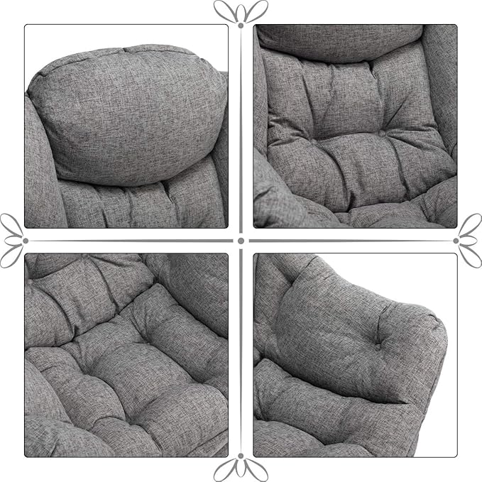 HollyHOME Modern Fabric Large Lazy Chair, Accent Oversized Comfy Reading Chair - Image 5