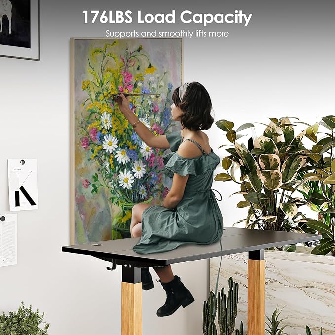 Monomi Electric Standing Desk, 55x24 Inches Height Adjustable Sit Stand up Desk - Image 4