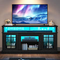 YITAHOME Black TV Stand for 75 Inch TV, LED Modern Entertainment Center by YITAHOME