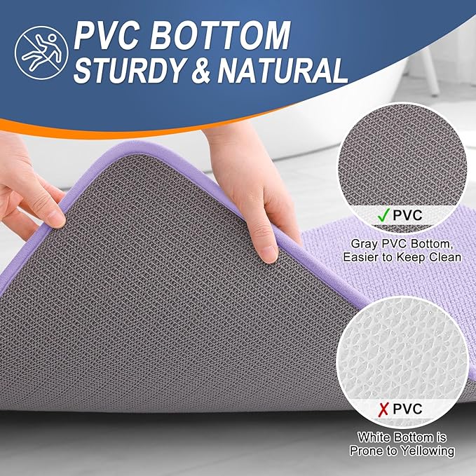OLANLY Thick Memory Foam Bath Mat Rug 24x16, Extra Soft Absorbent Bathroom Rug - Image 4