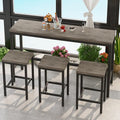 KEIKI 60.24” Long Bar High Top Dining Table and 3 Stools Chairs Set, Wood by Unknown