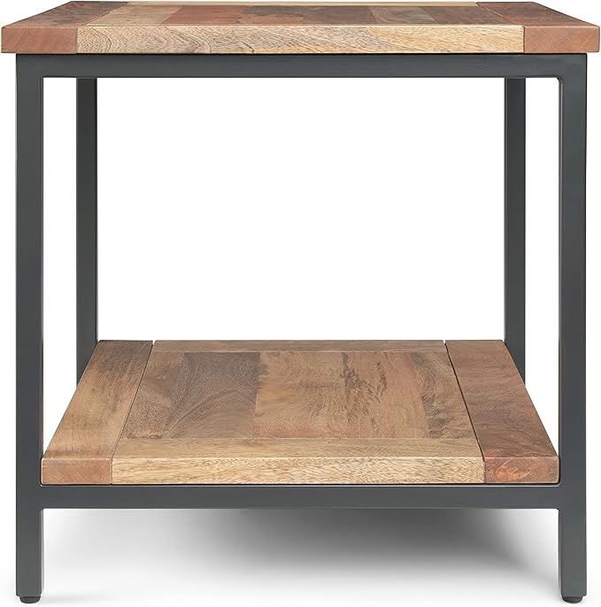 SIMPLIHOME Skyler SOLID MANGO WOOD and Metal 22 inch Wide Square Industrial End - Image 4