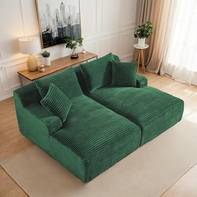 ERYE 79" Oversized Double Chaise Lounge Indoor Sleeper Recliner Sofabed - Image 4
