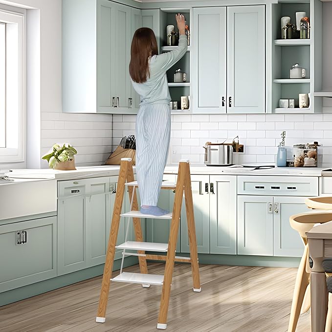 Lightweight Folding Step Ladder Household, Aluminum 4 Step Ladder Foldable - Image 4