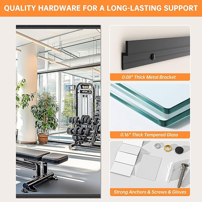 Hasipu 71''x31'' Home Gym Mirror Large Full Length Wall Mounted Full Body Mirror - Image 4
