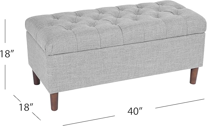 HomePop Home Decor | Tufted Ainsley Button Storage Ottoman Bench - Image 3