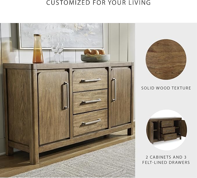 Signature Design by Ashley Cabalynn Farmhouse Glazed 2-Door Dining Server - Image 5