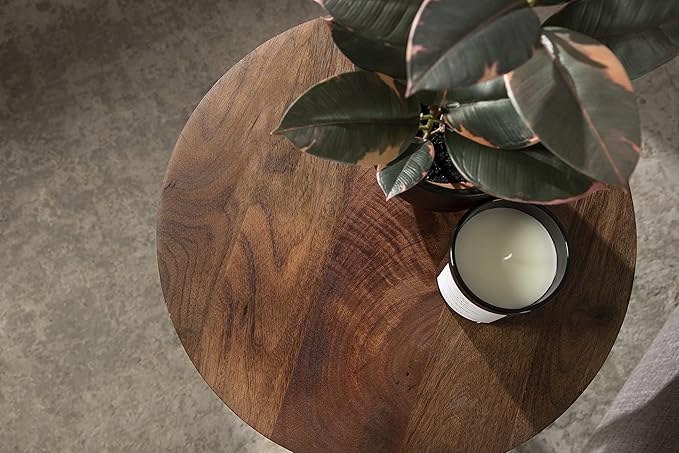 Kate and Laurel Aja Modern Side Table; 15 x 15 x 23; Walnut Brown; Decorative - Image 7
