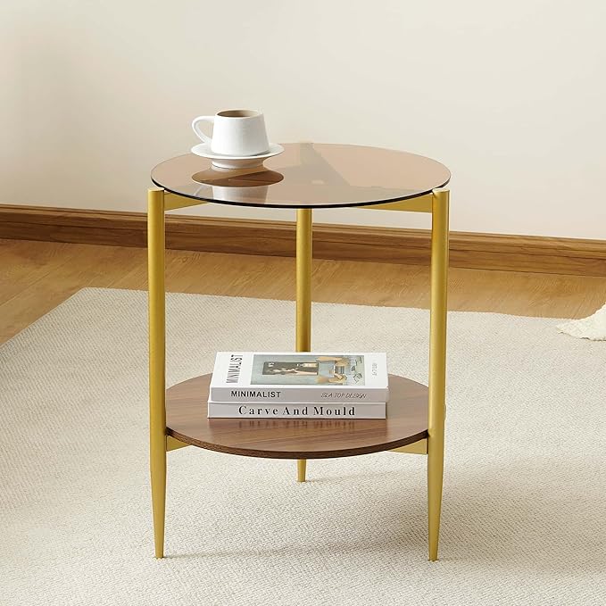 Round End Table, Mid-Century Modern Design, D20*H23 inch, - Image 7